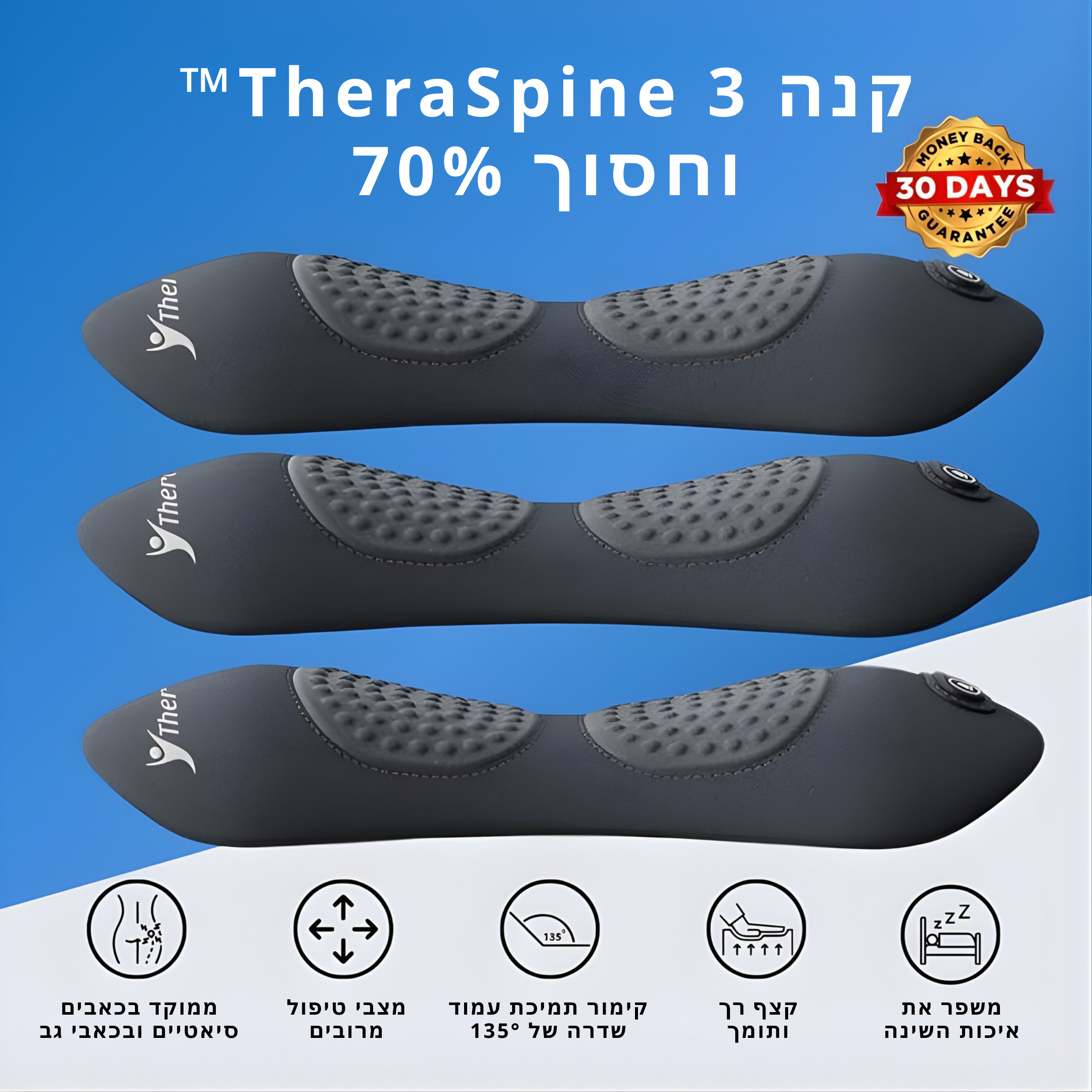 TheraSpine™ - מסאז'ר טריפל פיוז'ן להקלת כאבי גב