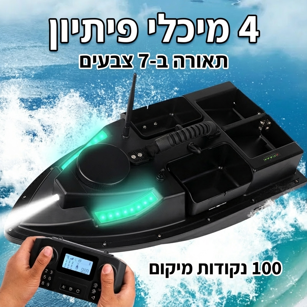 אקוואסקאוט™ – סירת דיג יציבה עם שליטה אלחוטית ועמידות לגלים