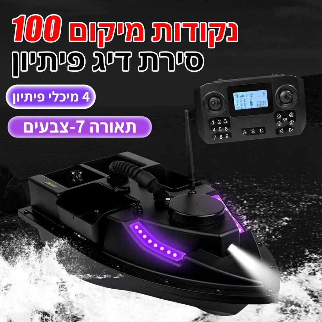 אקוואסקאוט™ – סירת דיג יציבה עם שליטה אלחוטית ועמידות לגלים